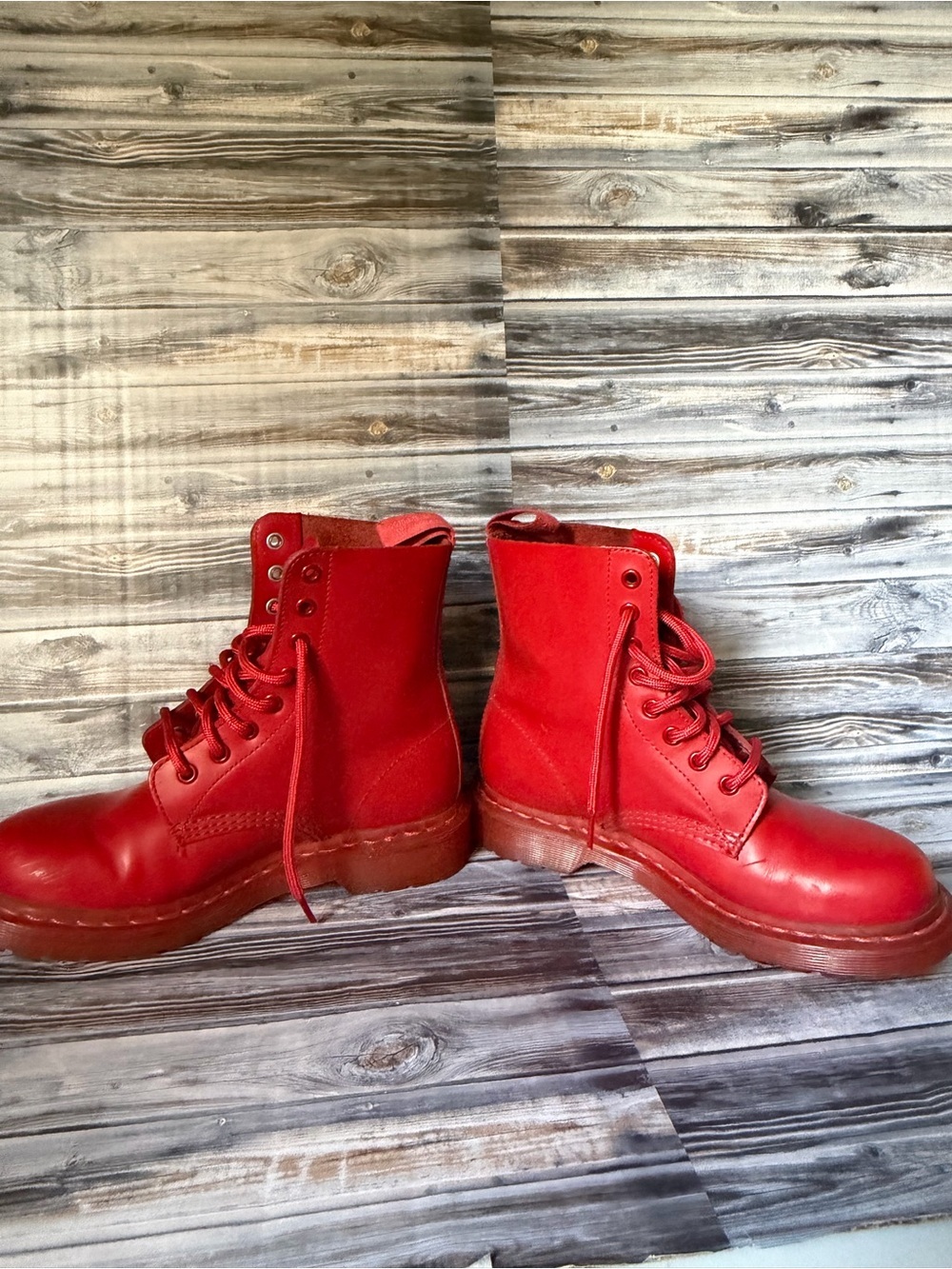 dr. martens 1460 Pascal Poppy Red Smooth boot Womens Size 6 - Picture 9 of 9